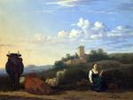 欧洲12-19世纪油画五_DUJARDIN, Karel - A Woman with Cattle and Sheep in an Italian Landscape